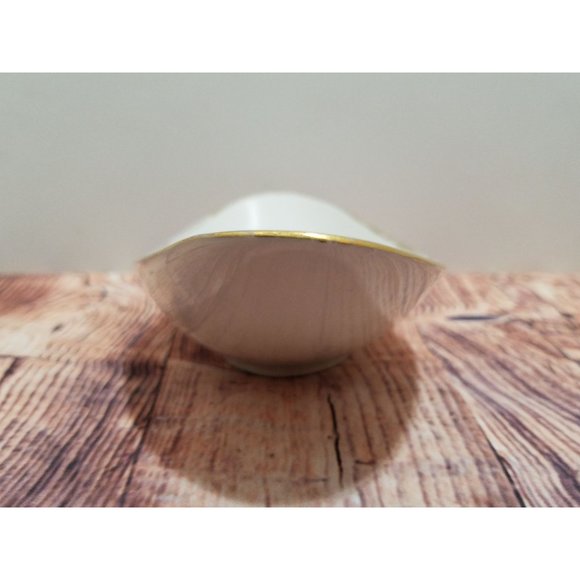 Vintage JKW Decor Carlsbad Bavaria Small Oval Dish Gold Trim Couple White - Picture 7 of 8